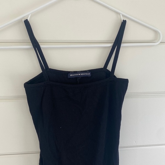 Brandy Melville Tops - Brandy Melville | Black Square Neck Strappy Bodysuit | Great Condition